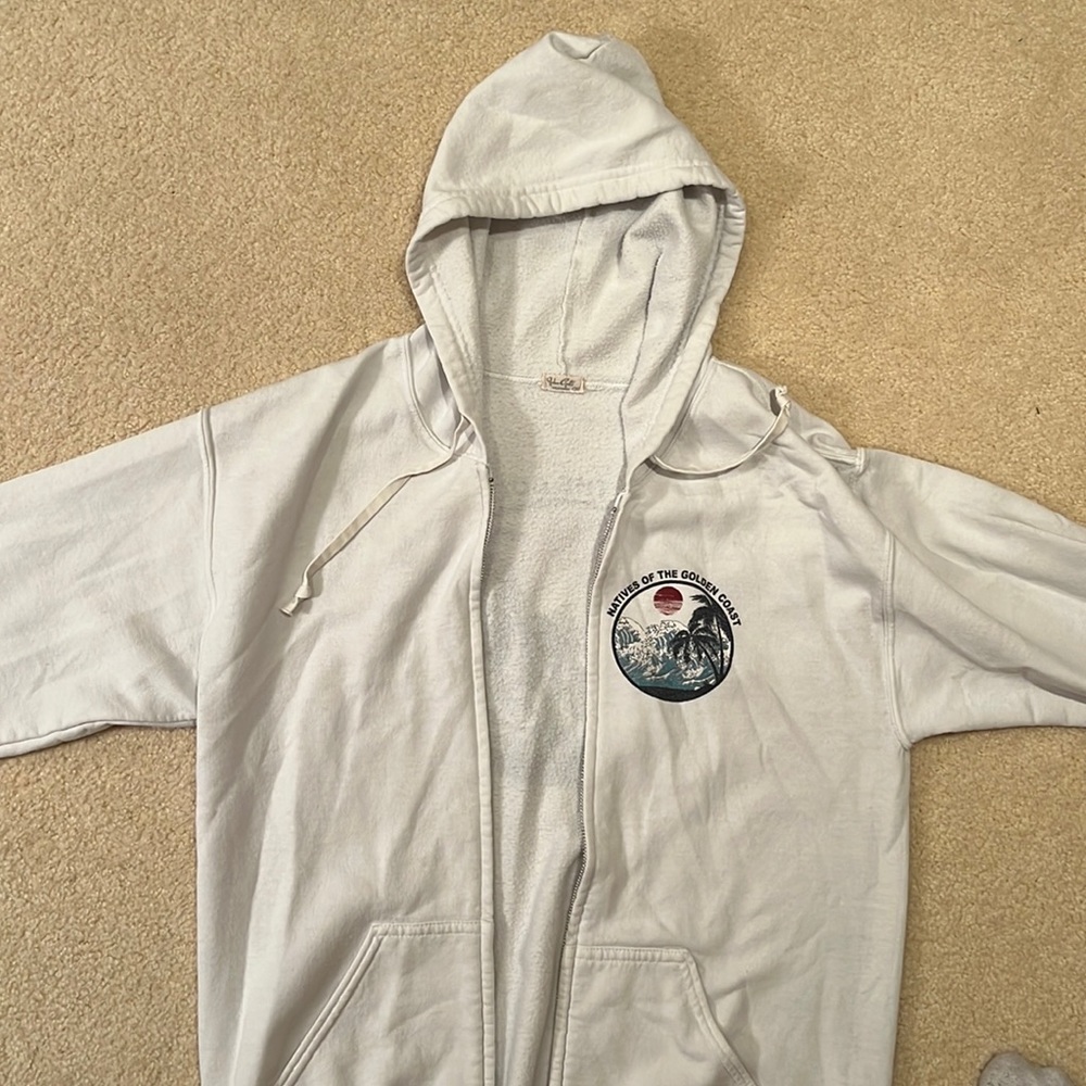 Brandy Melville White Zip Hoodie